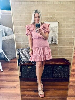 Endless Rose Pink Lace Ruffle Mini Dress